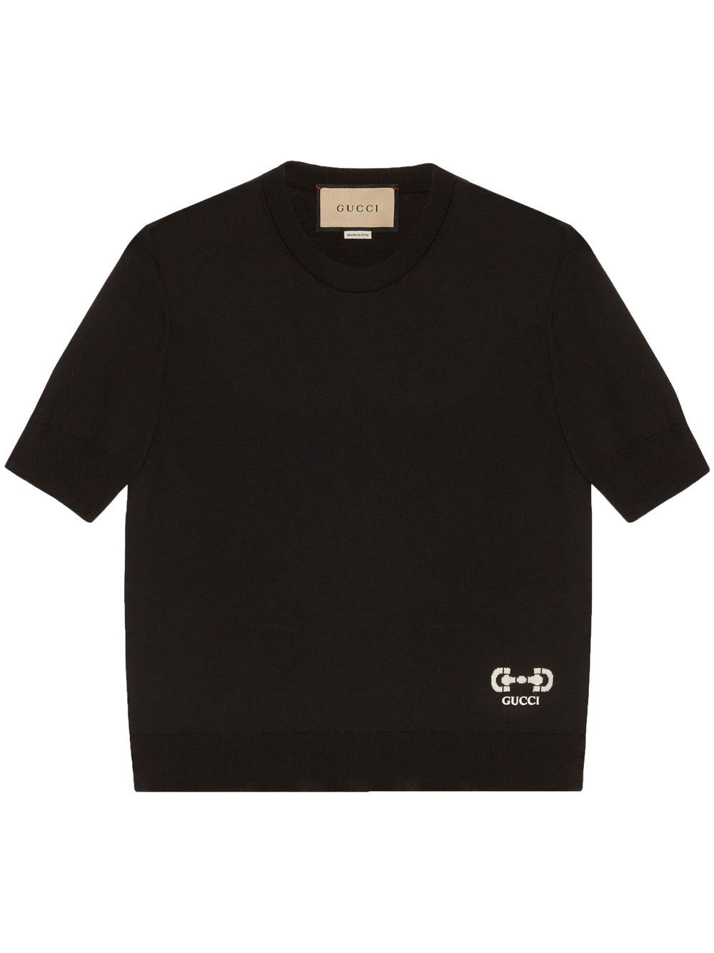 Gucci horsebit logo-knit T-shirt - Black von Gucci