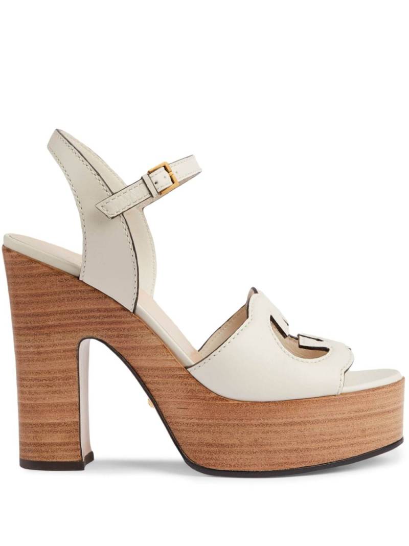 Gucci interlocking G 110mm high sandals - White von Gucci