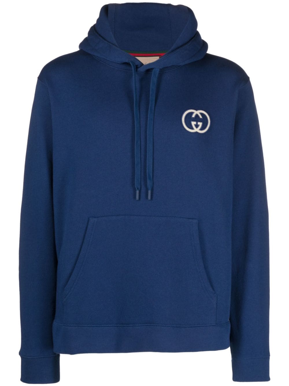 Gucci Interlocking G-logo drawstring hoodie - Blue von Gucci