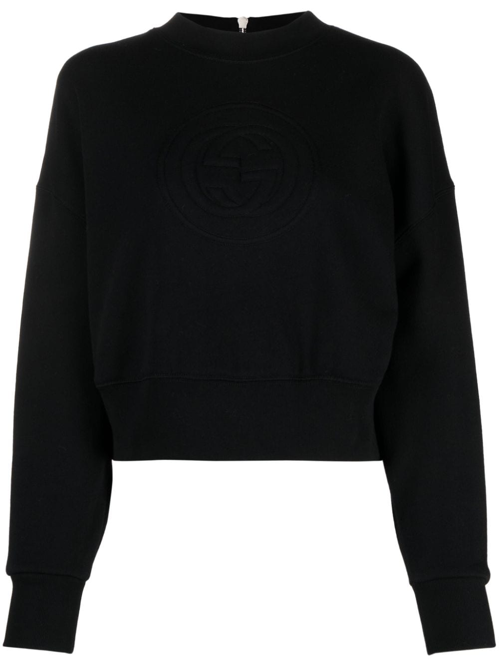 Gucci interlocking-G zipped cropped sweatshirt - Black von Gucci