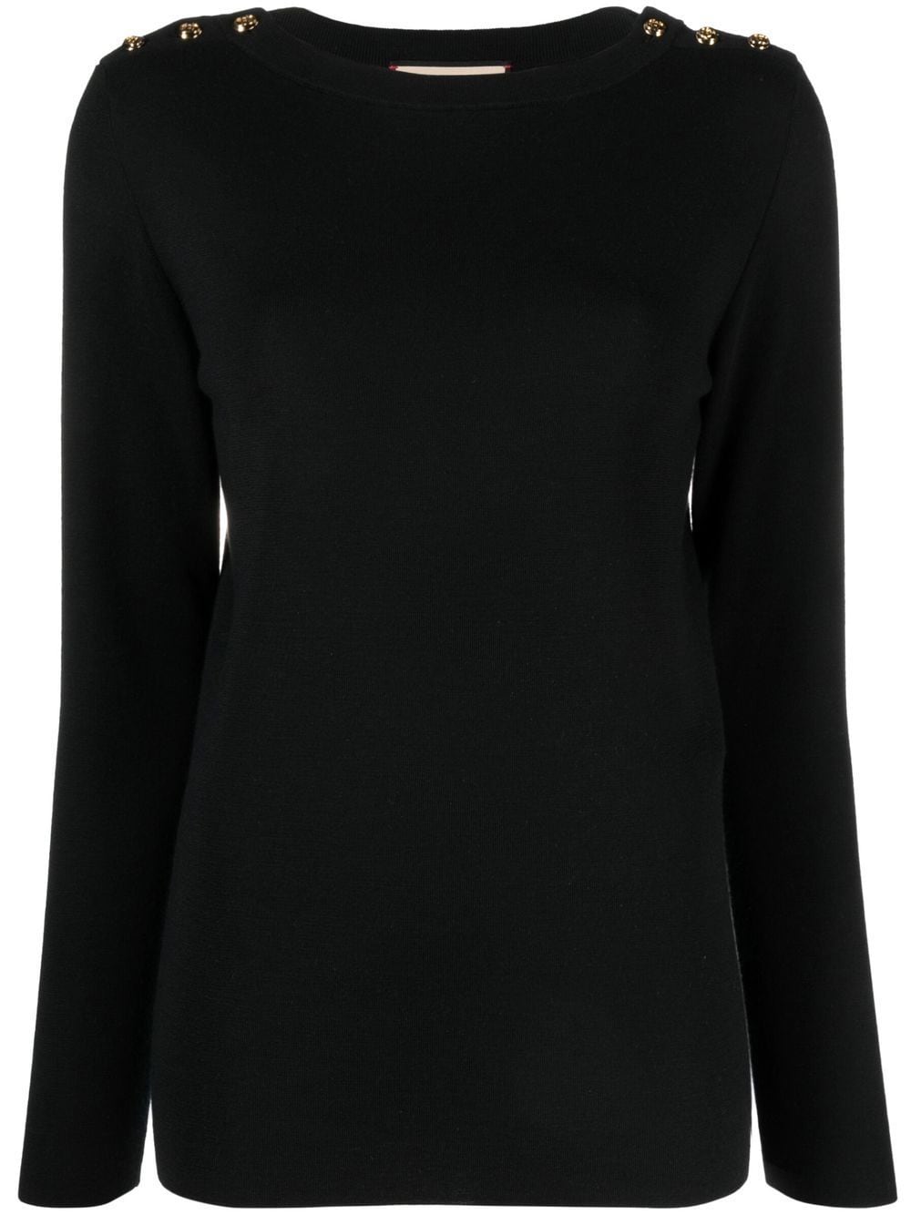 Gucci knitted buttoned-shoulder jumper - Black von Gucci