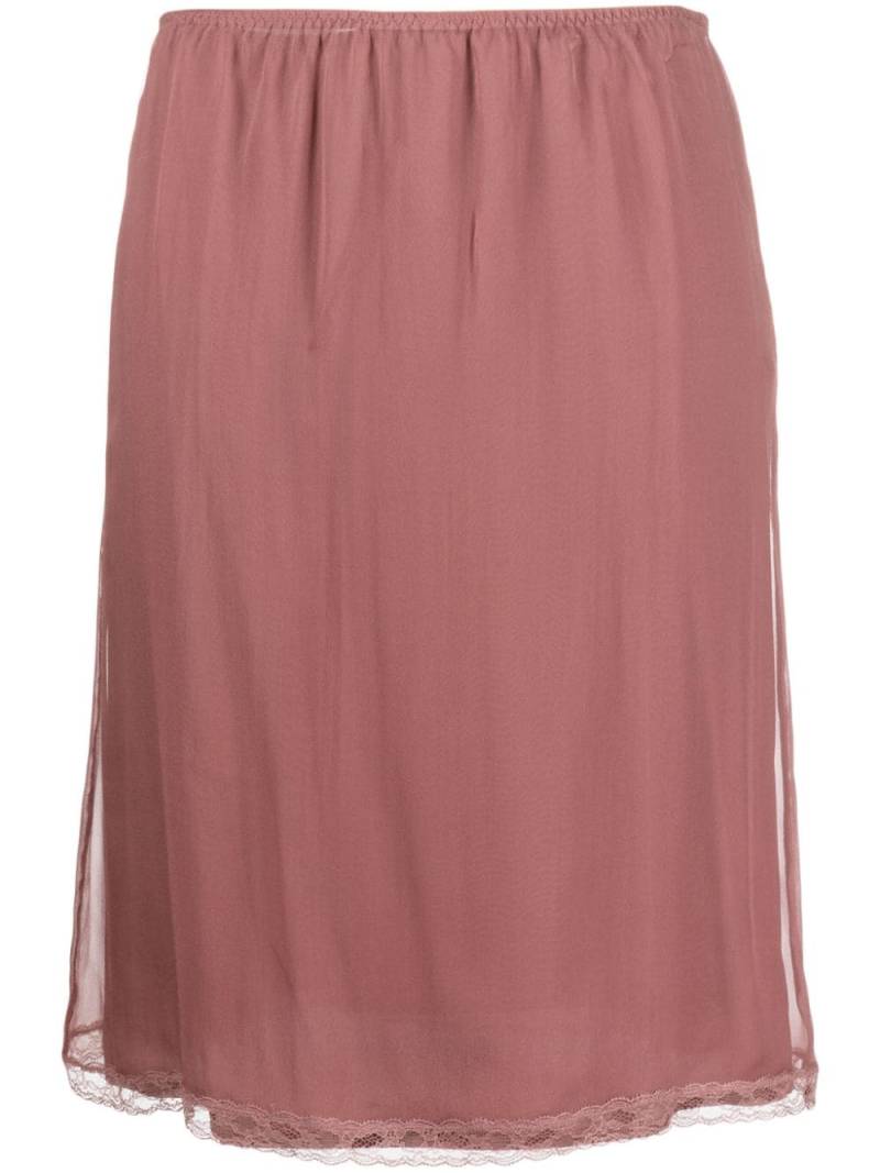 Gucci lace-trim slip skirt - Pink von Gucci