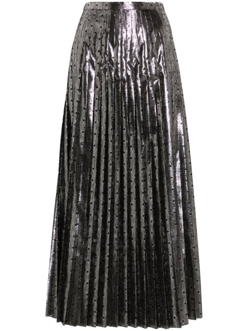 Gucci polka-dot lamé maxi skirt - Silver von Gucci