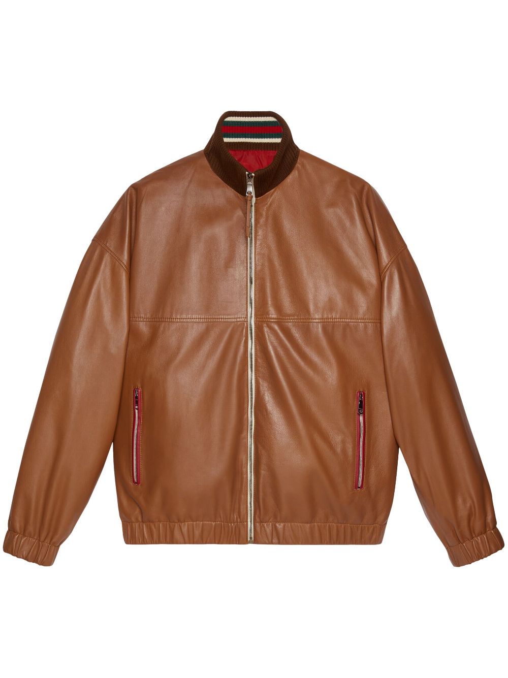 Gucci leather bomber jacket - Brown von Gucci