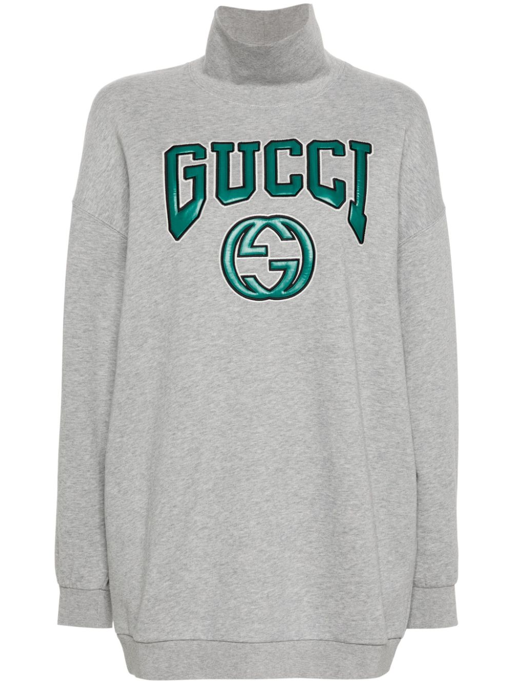 Gucci logo-patch cotton sweatshirt - Grey von Gucci