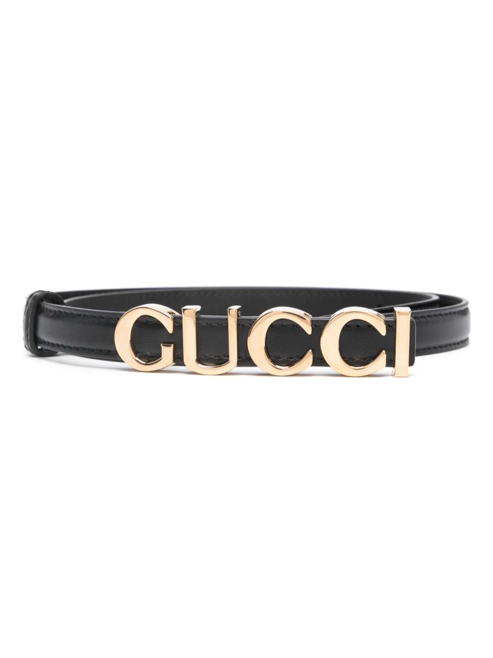 Gucci logo-buckle thin leather belt - Black von Gucci