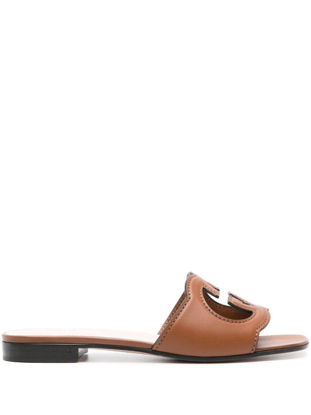 Gucci Interlocking G leather sandals - Brown von Gucci