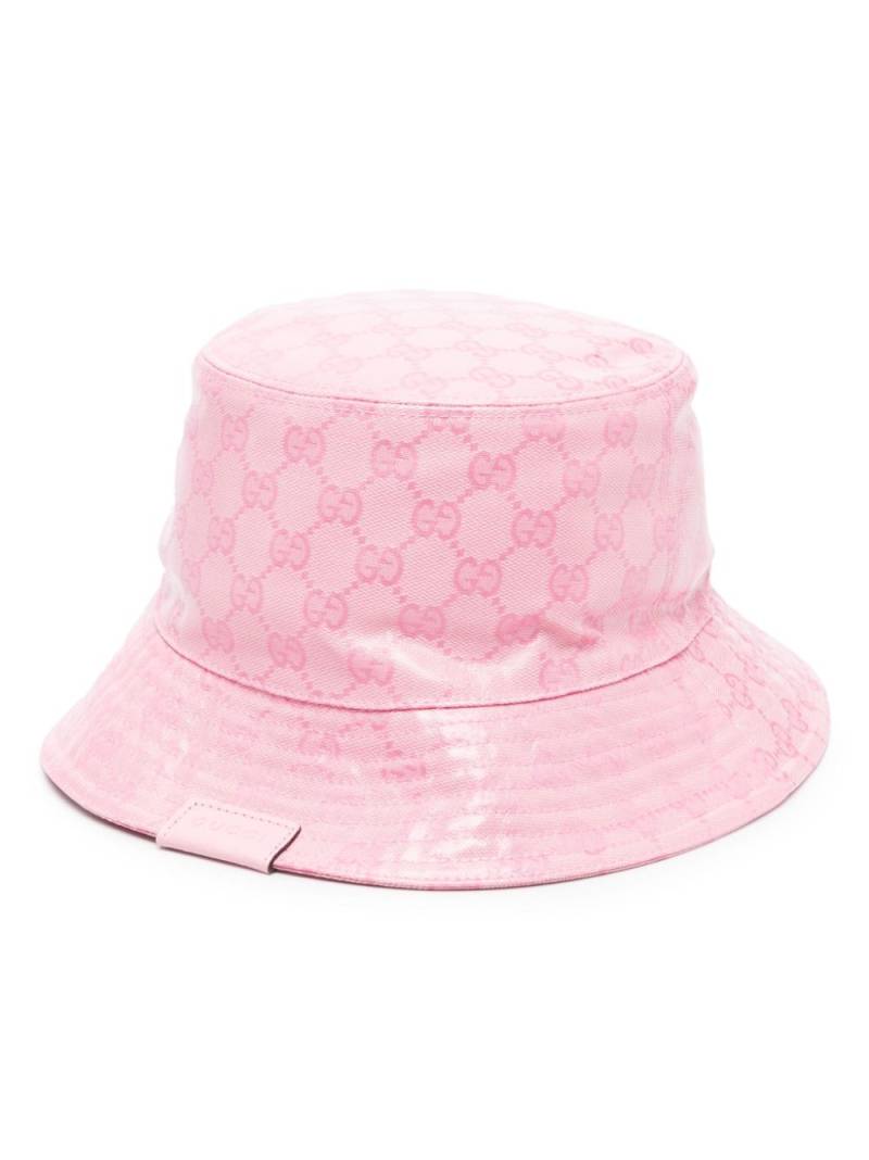 Gucci logo-embossed cotton bucket hat - Pink von Gucci