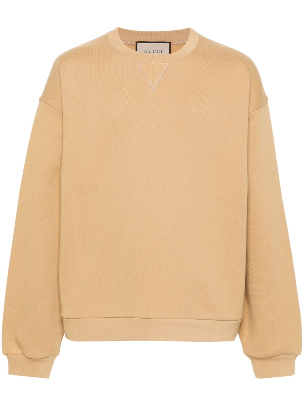 Gucci logo-embroidered cotton sweatshirt - Neutrals von Gucci