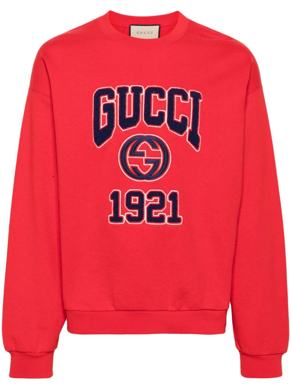 Gucci Interlocking-G cotton sweatshirt - Red von Gucci