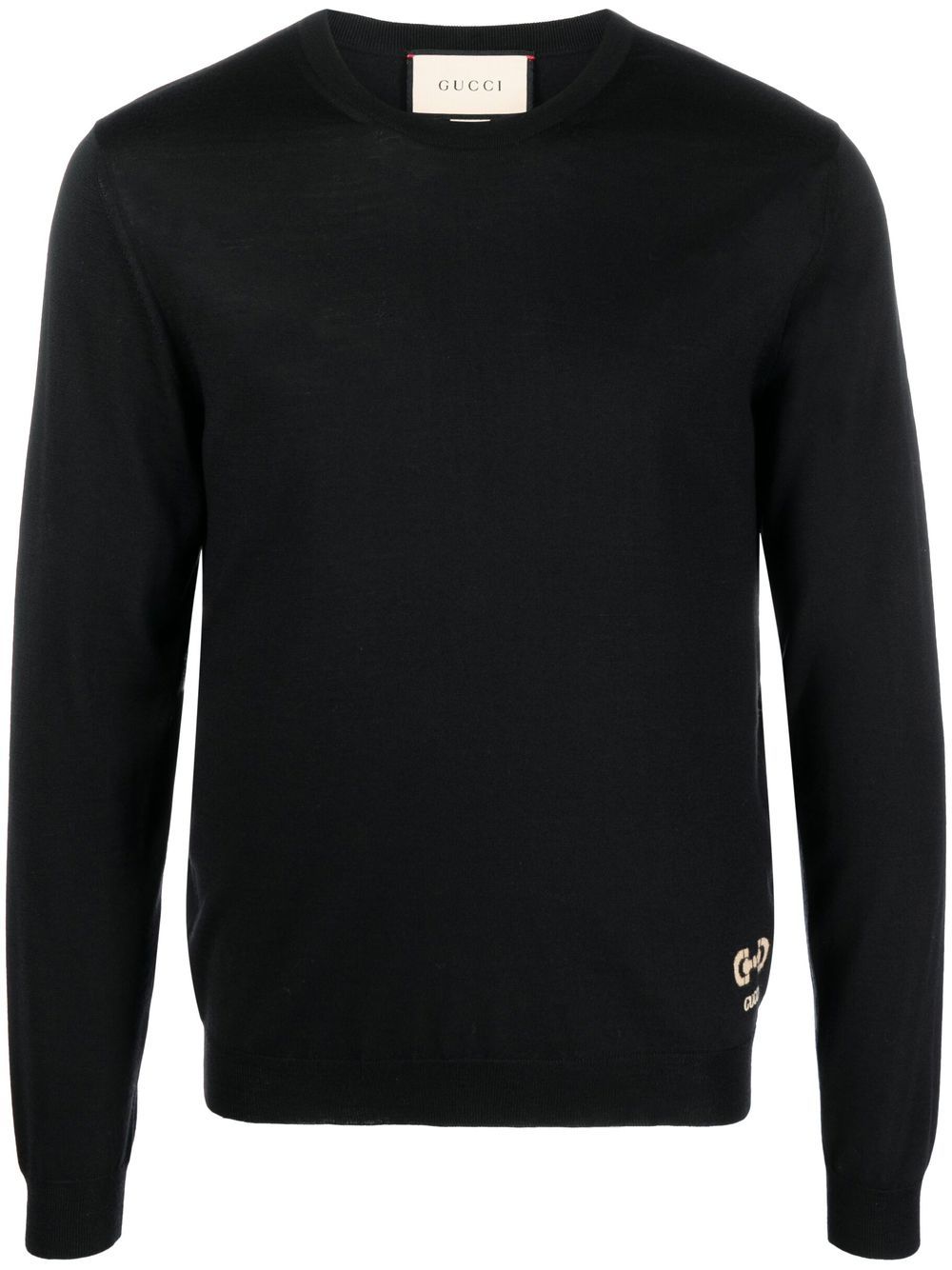 Gucci Horsebit intarsia wool jumper - Black von Gucci