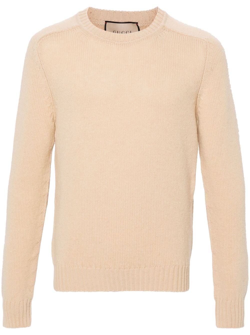 Gucci logo-embroidered wool jumper - Neutrals von Gucci