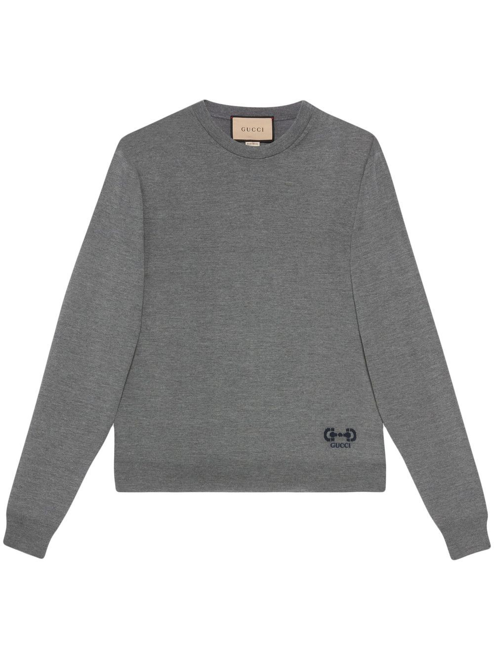 Gucci logo-intarsia knit cashmere sweater - Grey von Gucci