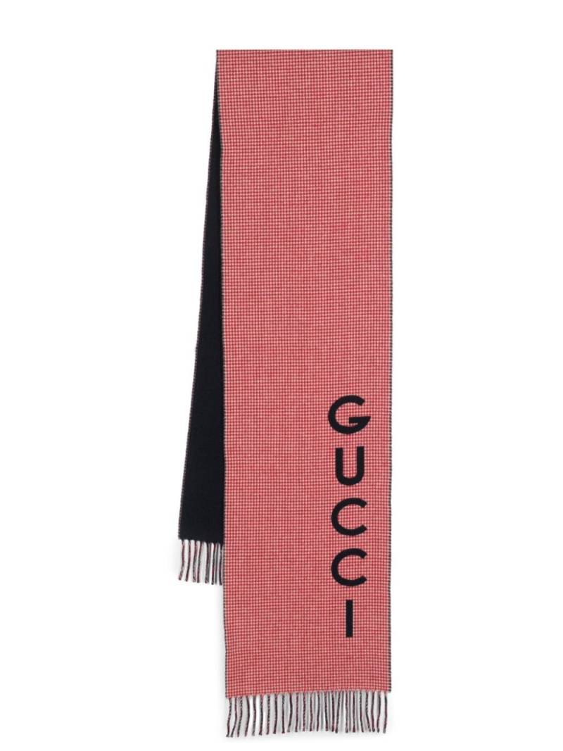 Gucci logo-jacquard scarf - Red von Gucci