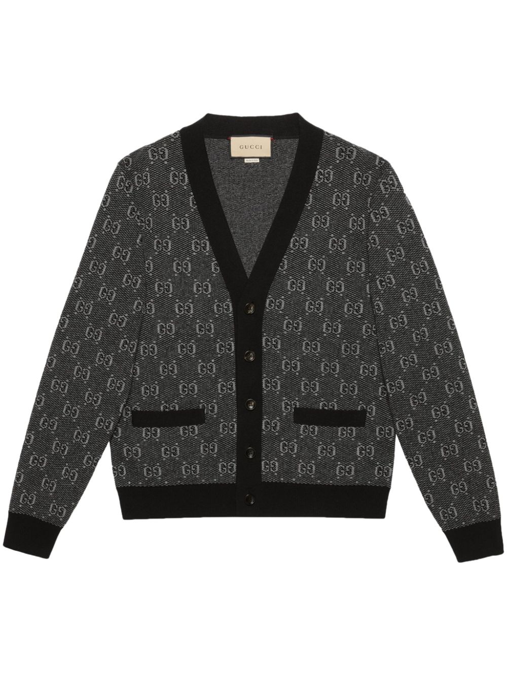 Gucci logo-jacquard wool cardigan - Grey von Gucci