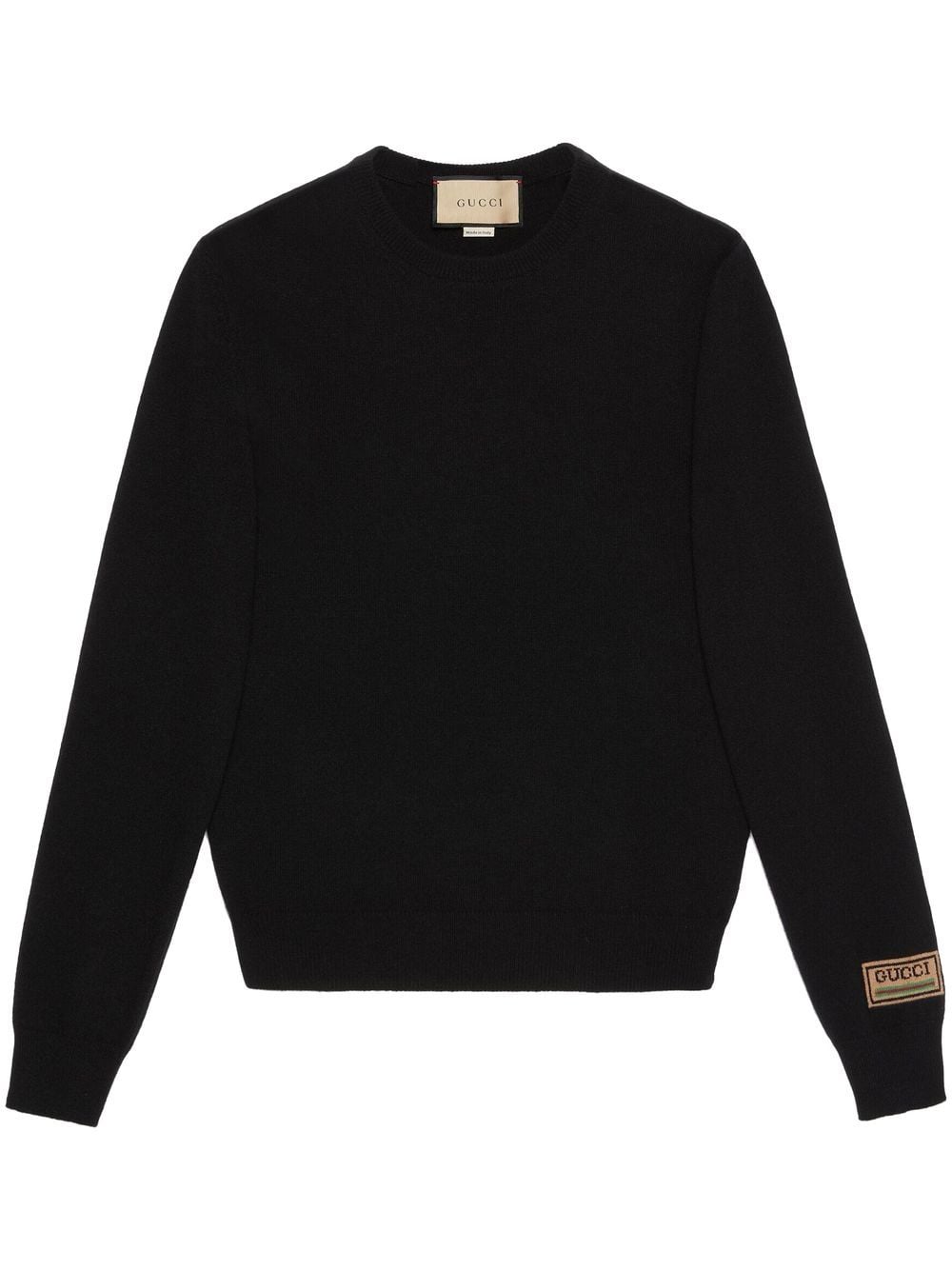 Gucci logo patch cashmere jumper - Black von Gucci