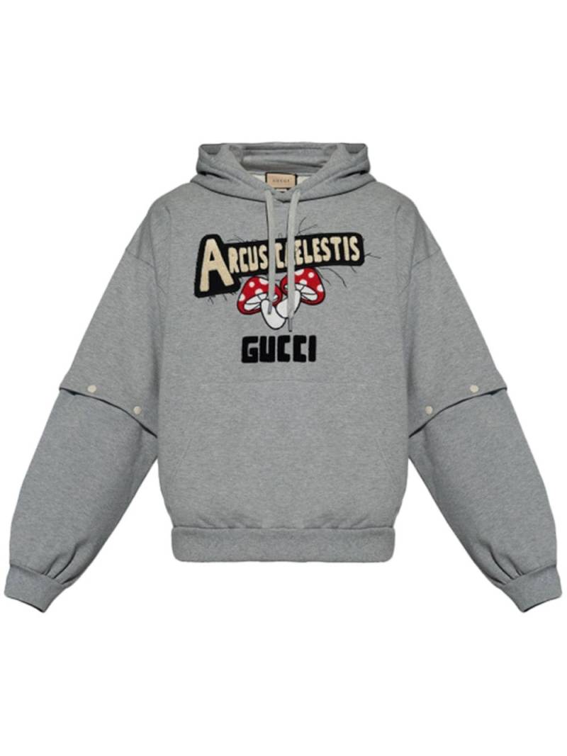 Gucci logo-patch jersey-fleece sweatshirt - Grey von Gucci