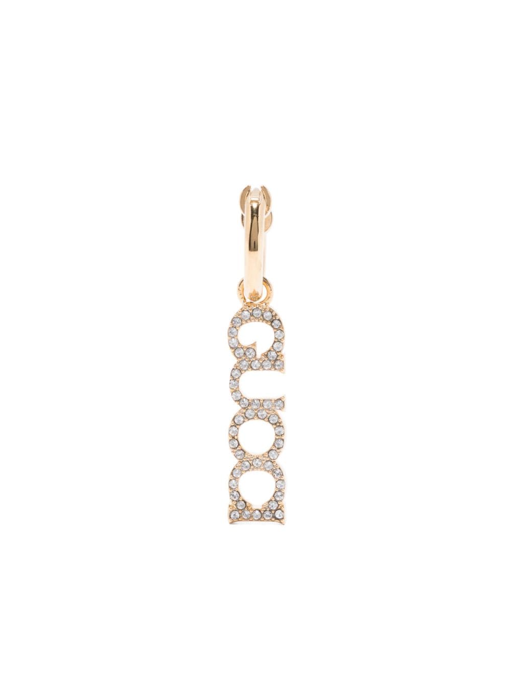 Gucci logo-pendant crystal drop earring - Gold von Gucci