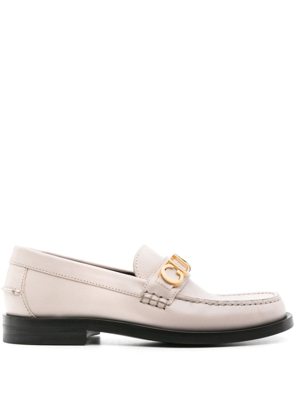 Gucci logo-plaque leather loafers - White von Gucci