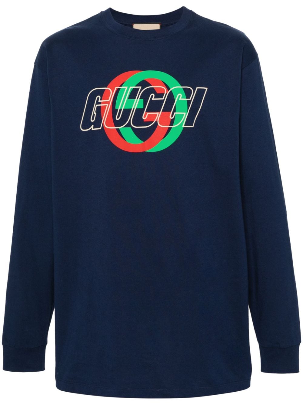 Gucci logo-print cotton T-shirt - Blue von Gucci