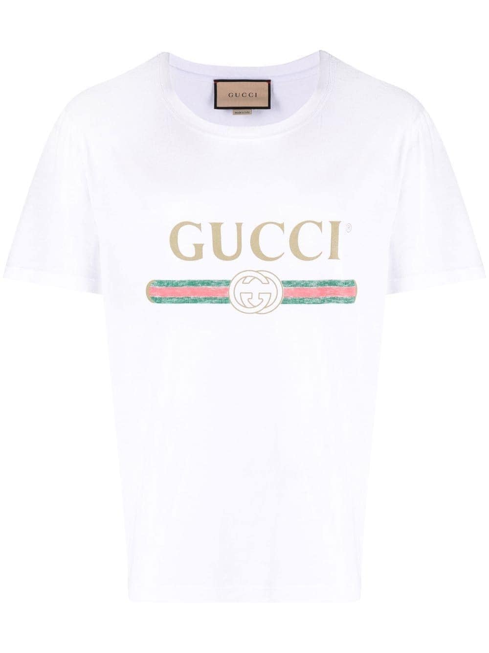 Gucci logo print cotton T-shirt - White von Gucci