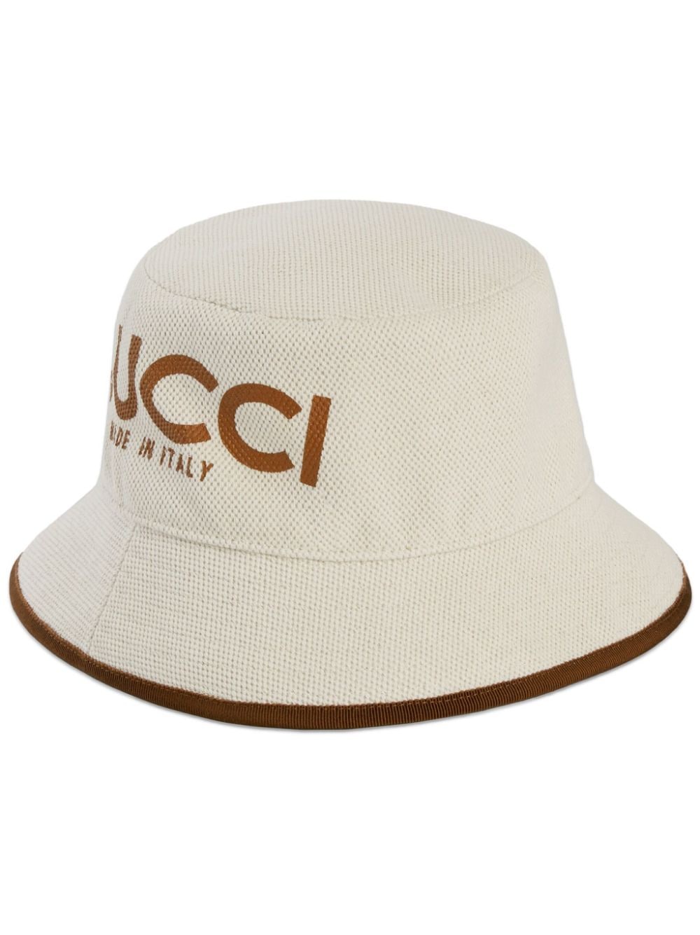 Gucci logo-print cotton bucket hat - White von Gucci