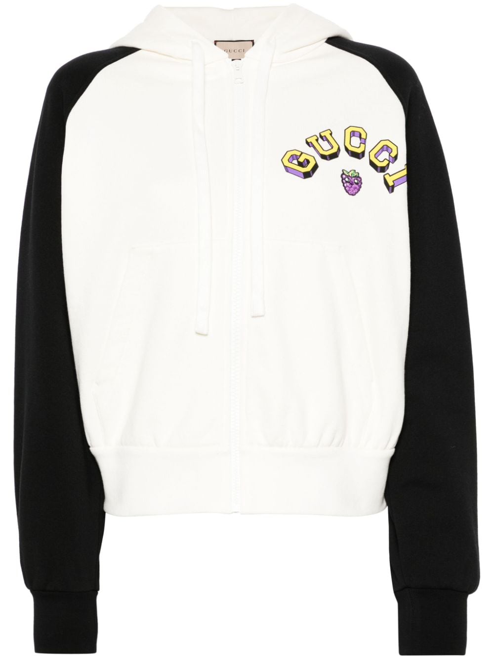 Gucci logo-print cotton hoodie - White von Gucci