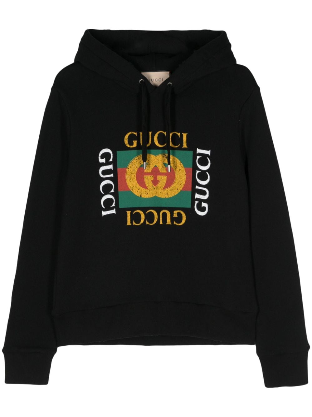 Gucci Interlocking-G cotton hoodie - Black von Gucci