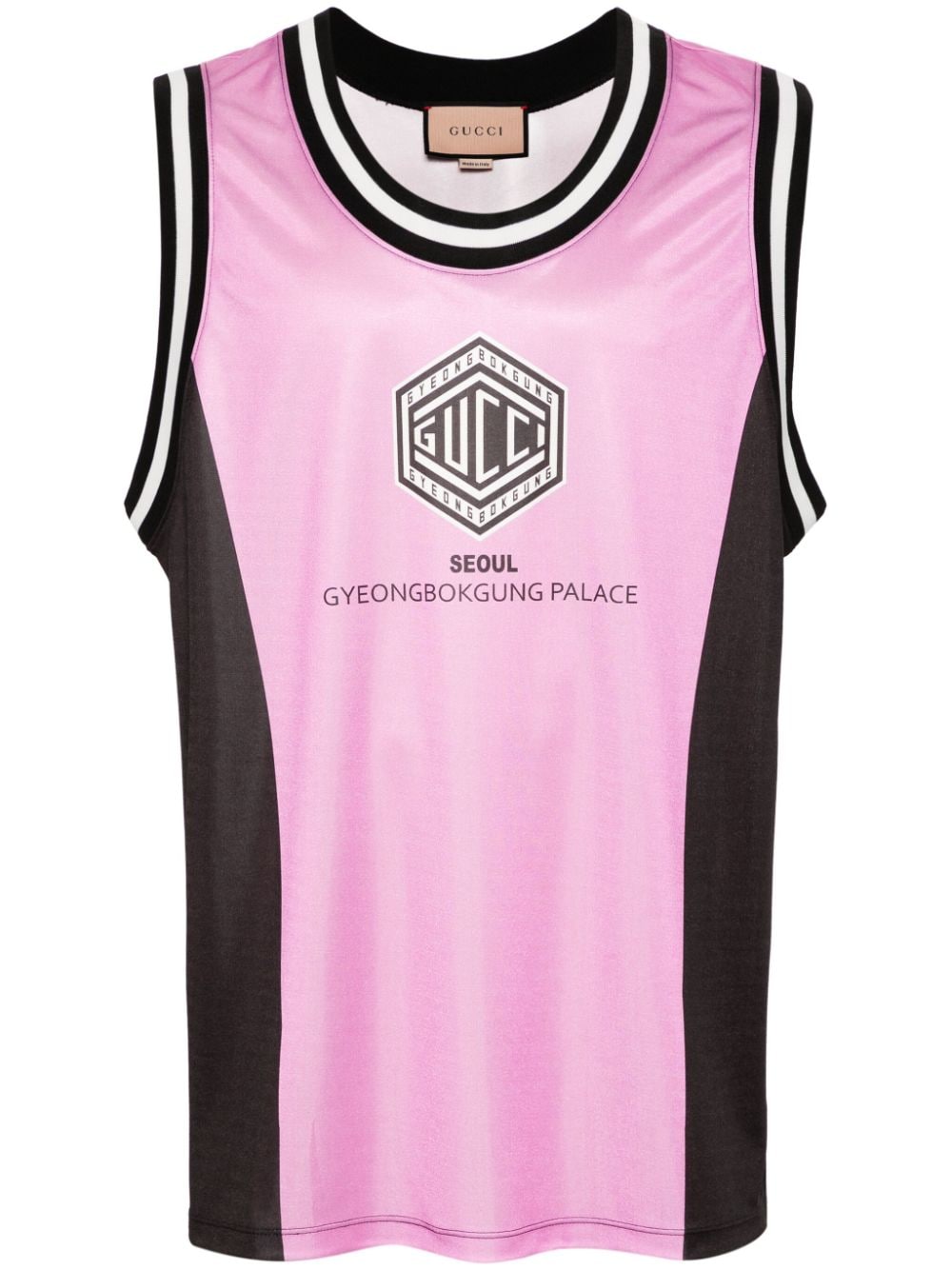 Gucci logo-print jersey tank top - Pink von Gucci