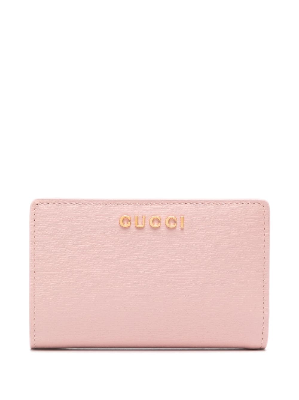 Gucci logo-script leather wallet - Pink von Gucci