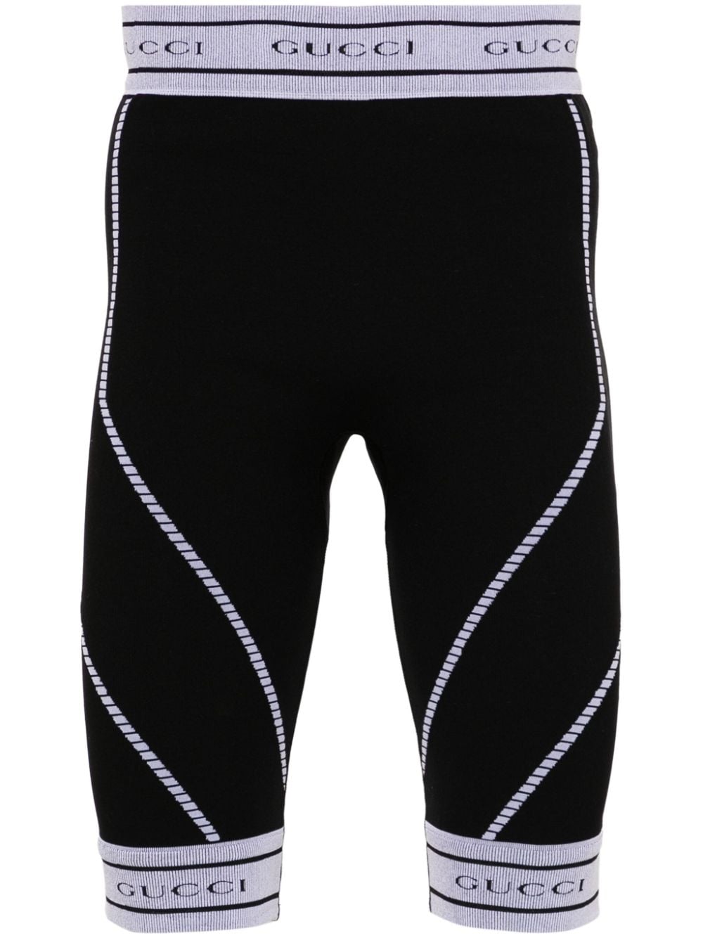 Gucci logo waistband knee-length leggings - Black von Gucci
