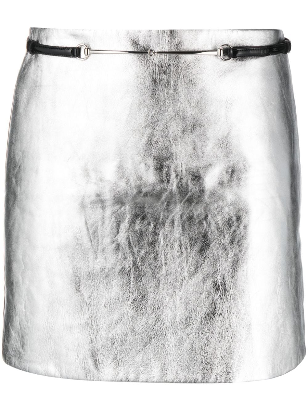 Gucci metallic leather miniskirt - Silver von Gucci