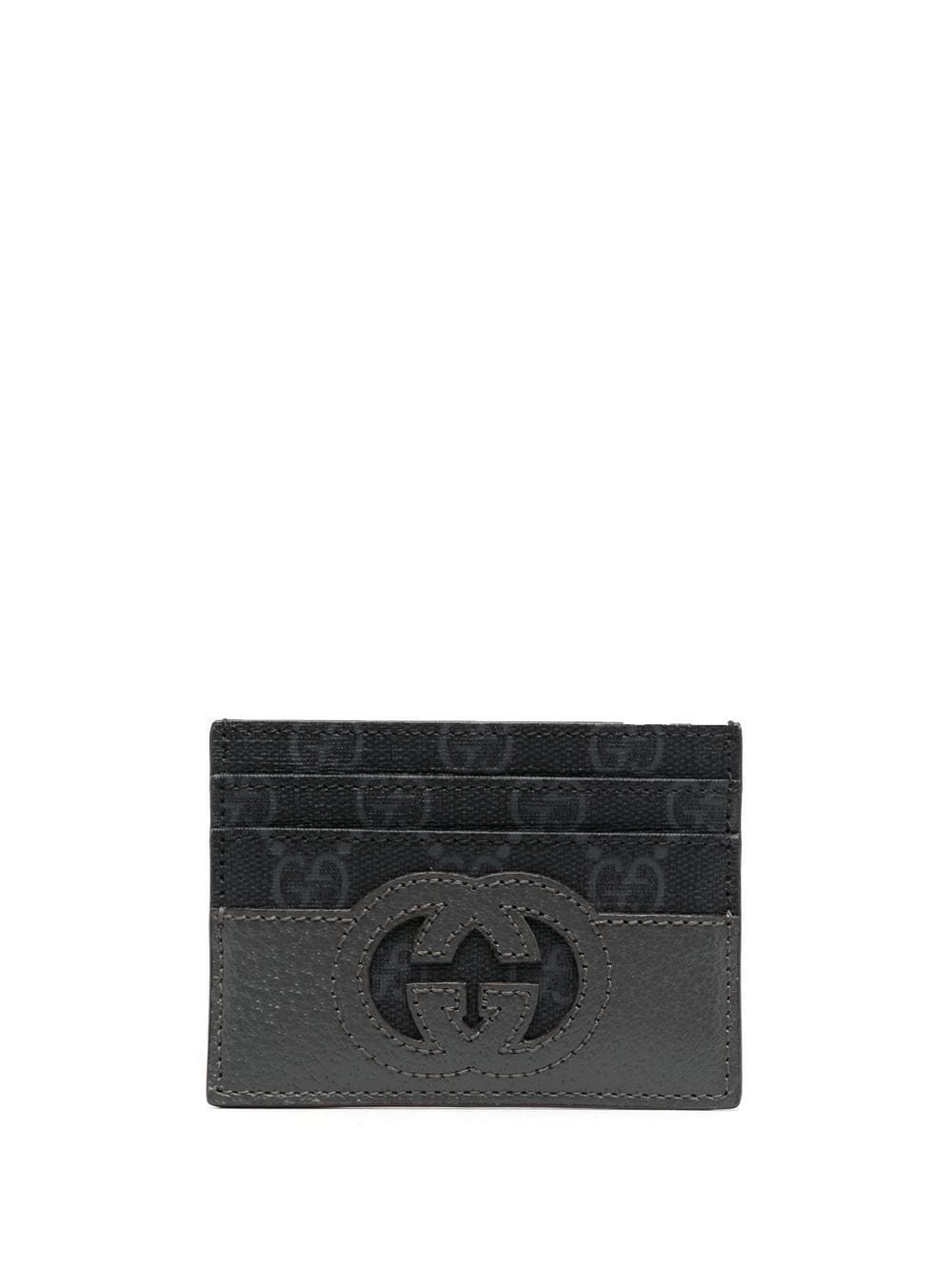 Gucci monogram-print cardholder - Grey von Gucci