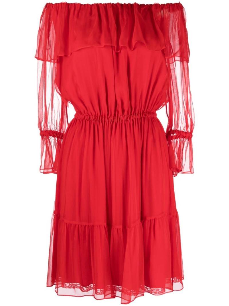 Gucci off-shoulder ruffle dress - Red von Gucci