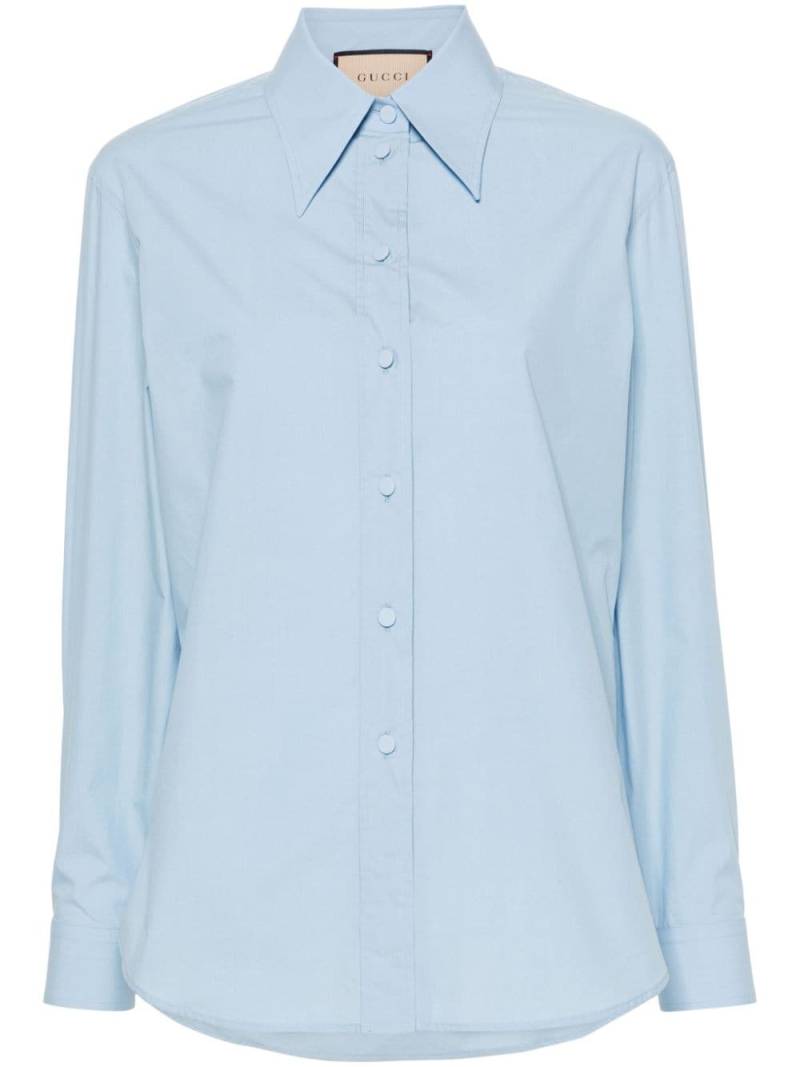 Gucci pointed-collar cotton shirt - Blue von Gucci