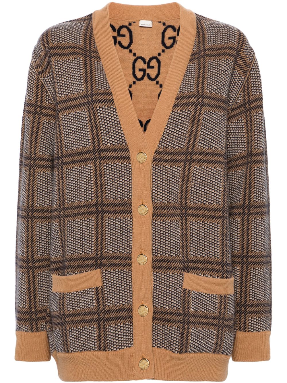 Gucci reversible V-neck cardigan - Neutrals von Gucci