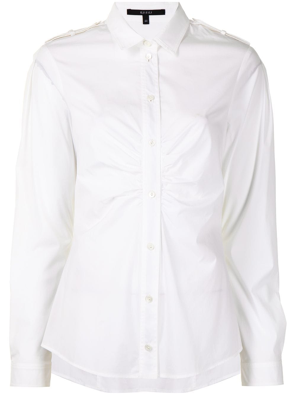 Gucci ruched cotton shirt - White von Gucci