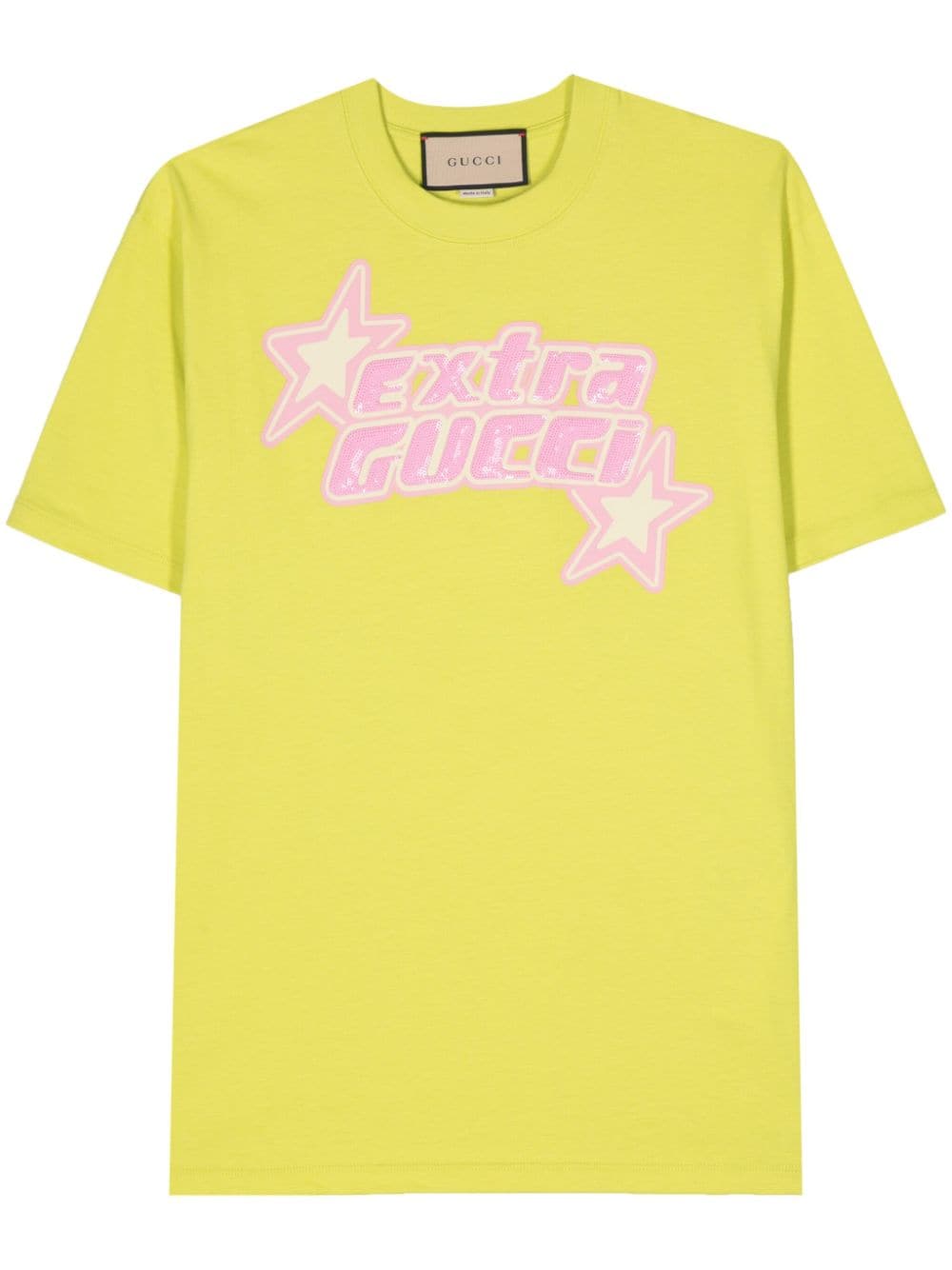 Gucci sequin-embellished cotton T-shirt - Green von Gucci