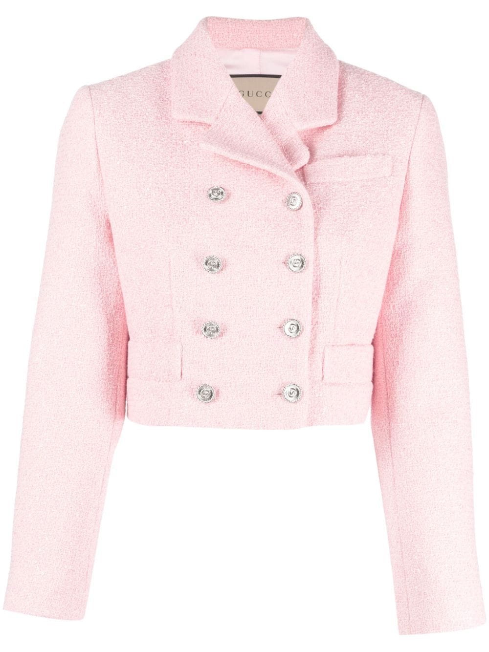 Gucci sequin-embellished cropped tweed jacket - Pink von Gucci