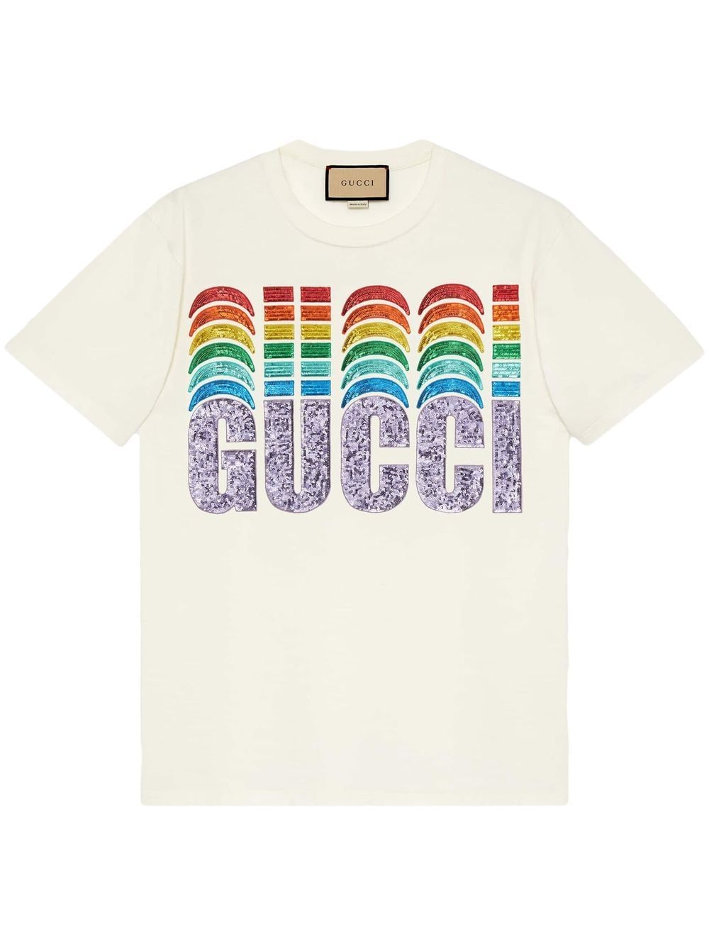 Gucci sequin-embellished short-sleeve T-shirt - White von Gucci