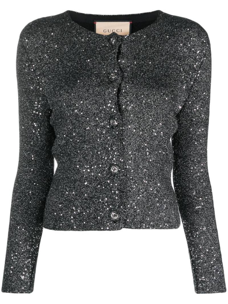 Gucci sequin round-neck cardigan - Black von Gucci