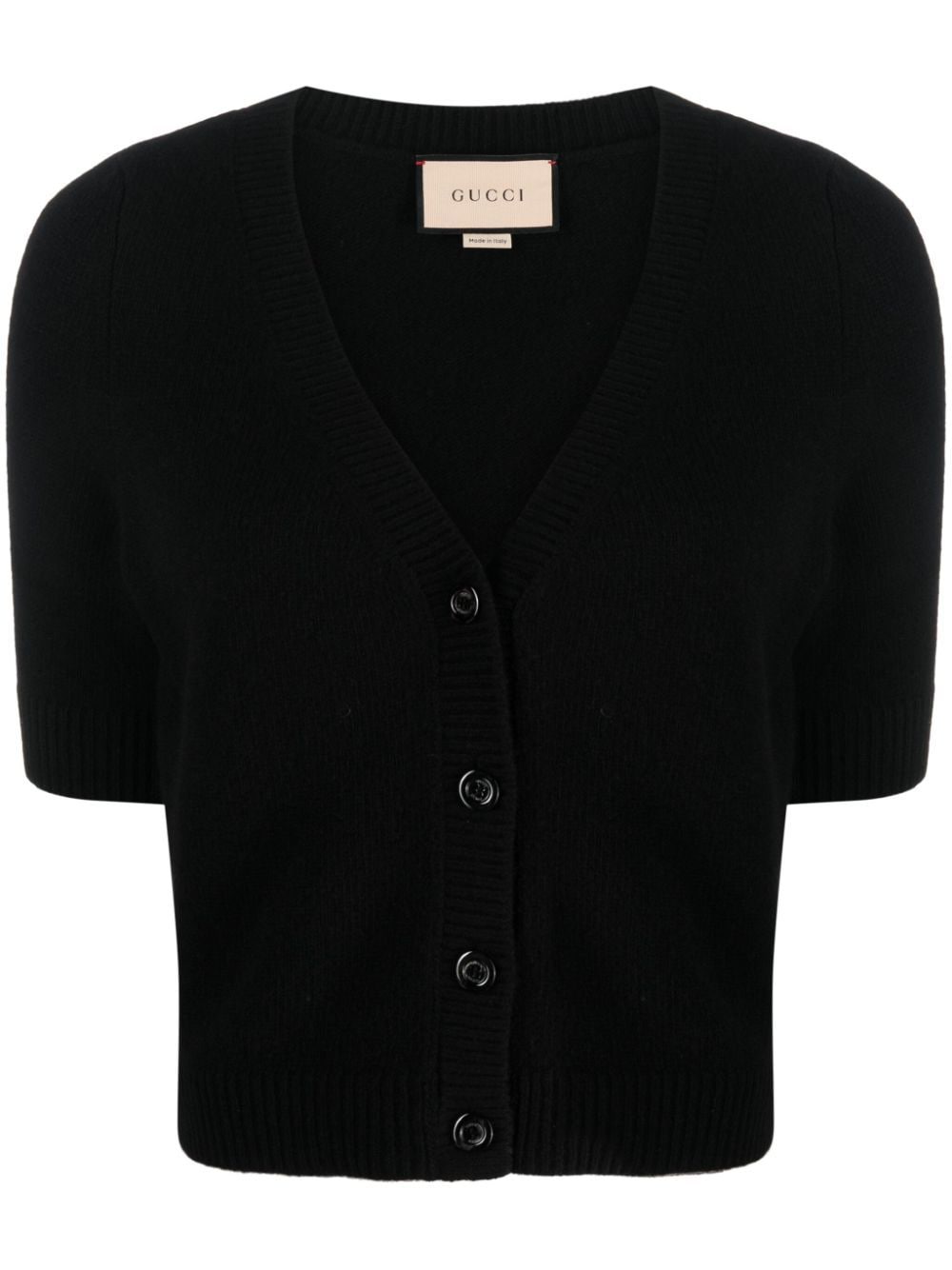 Gucci short-sleeve cashmere cardigan - Black von Gucci