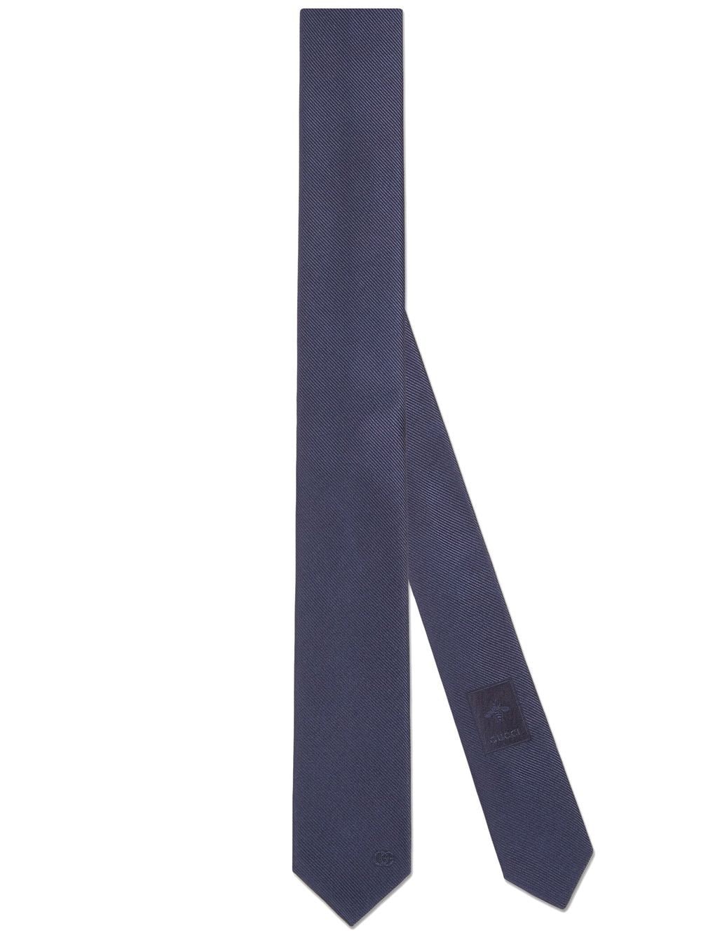 Gucci silk Double G logo tie - Blue von Gucci