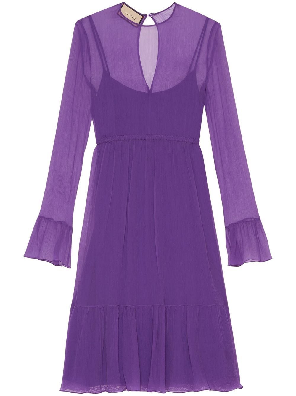 Gucci silk chiffon midi dress - Purple von Gucci