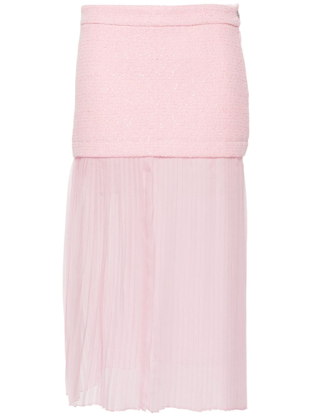 Gucci layered tweed midi skirt - Pink von Gucci