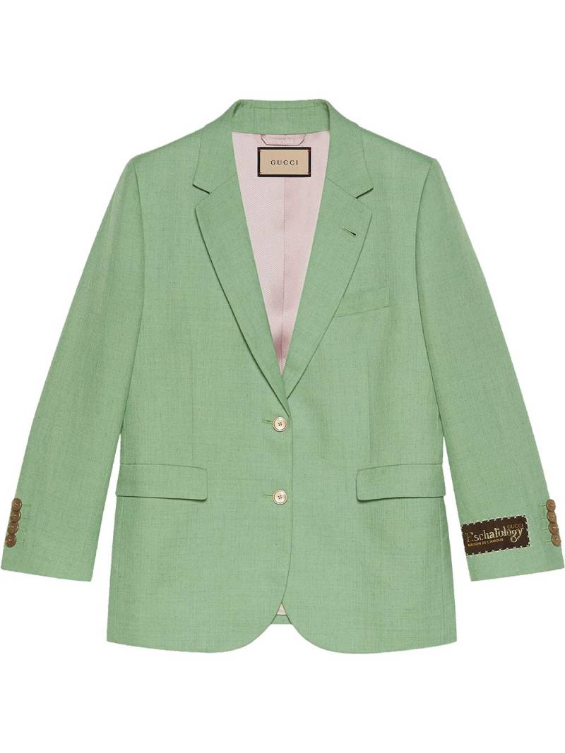 Gucci Eschatology label single-breasted jacket - Green von Gucci