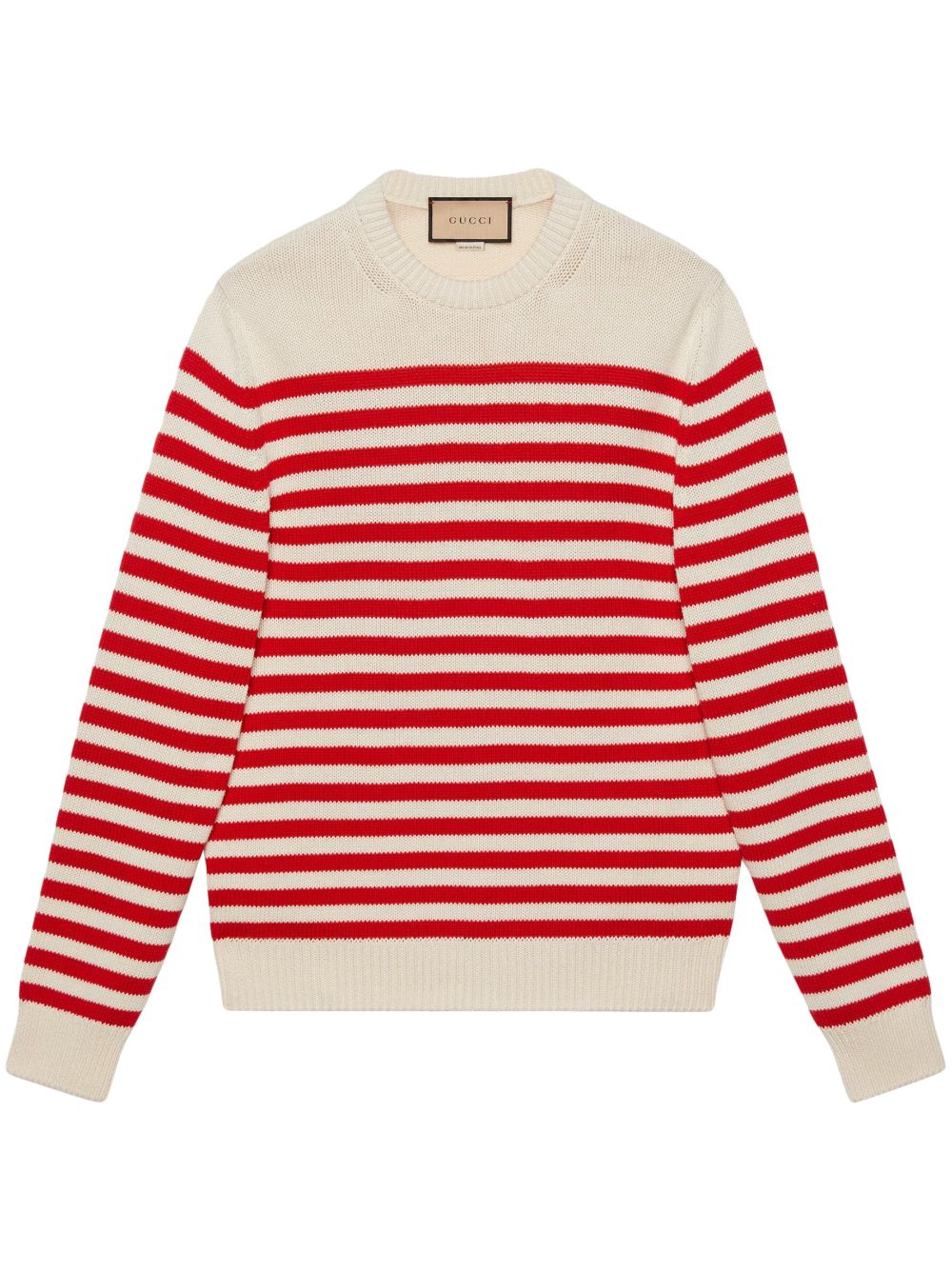 Gucci striped cotton-wool knitted jumper - White von Gucci