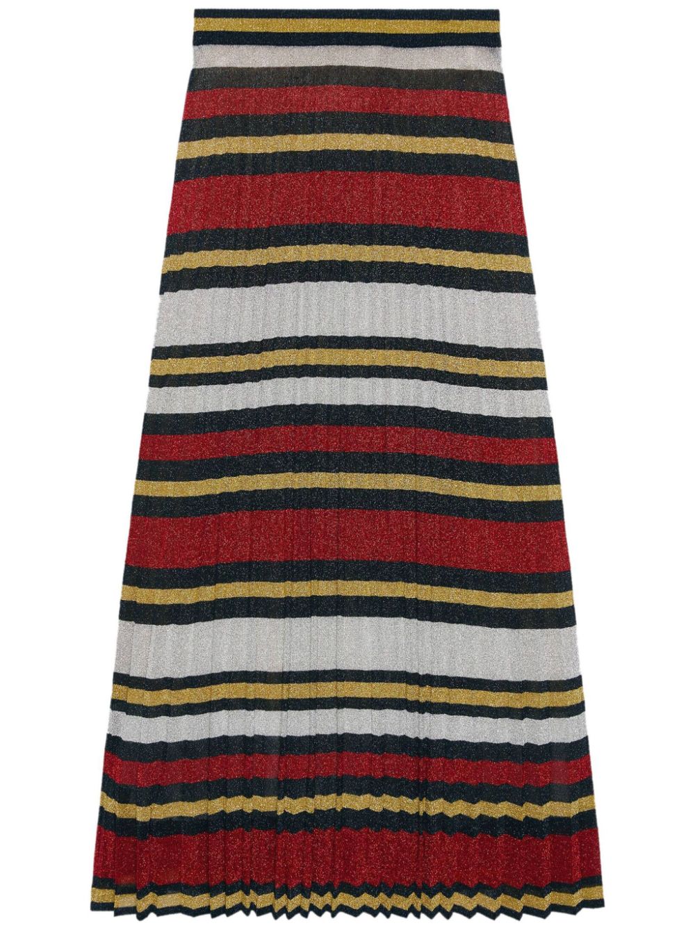 Gucci striped pleated lamé skirt - Red von Gucci