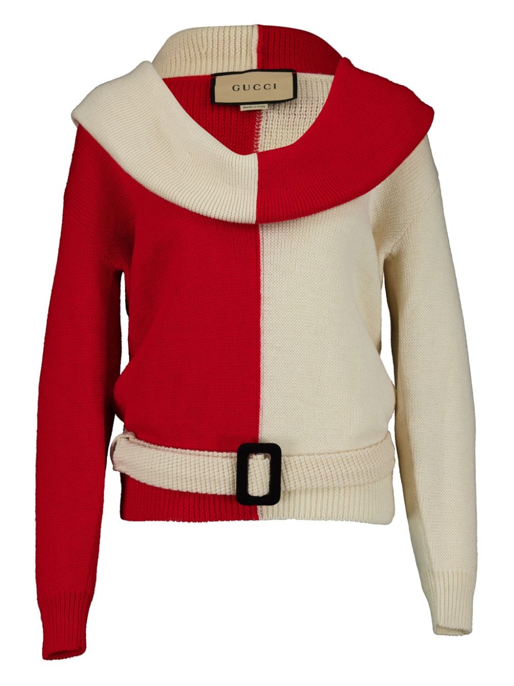 Gucci two-tone belted jumper - Red von Gucci
