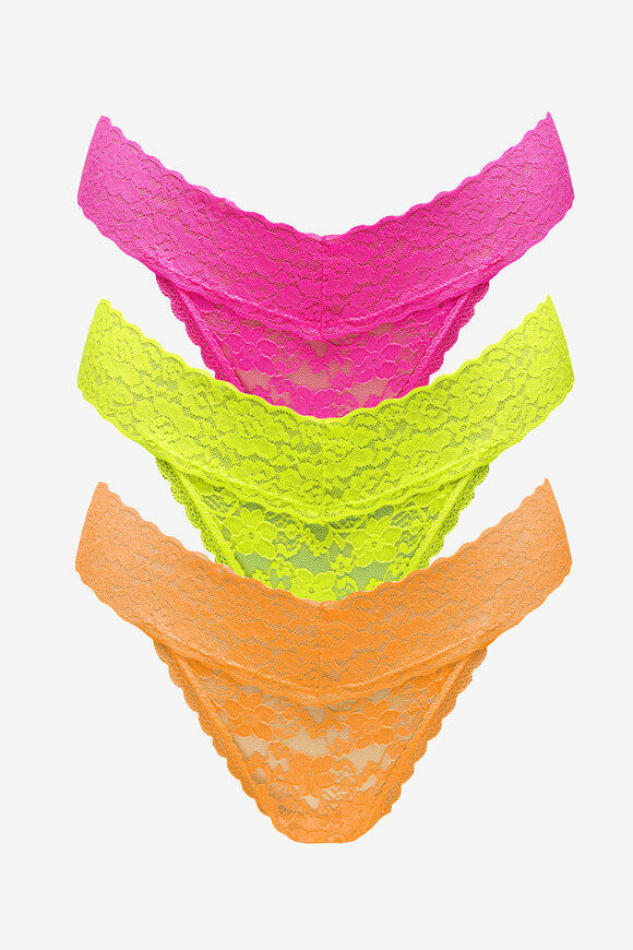 Guess Dreierpack Strings | Orange + Pink + Yellow | Damen  | S von Guess